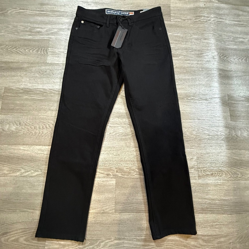 Weatherproof Vintage Mens 1948 Selects Cyclone Slim Fit Pants Black 30x30 NEW